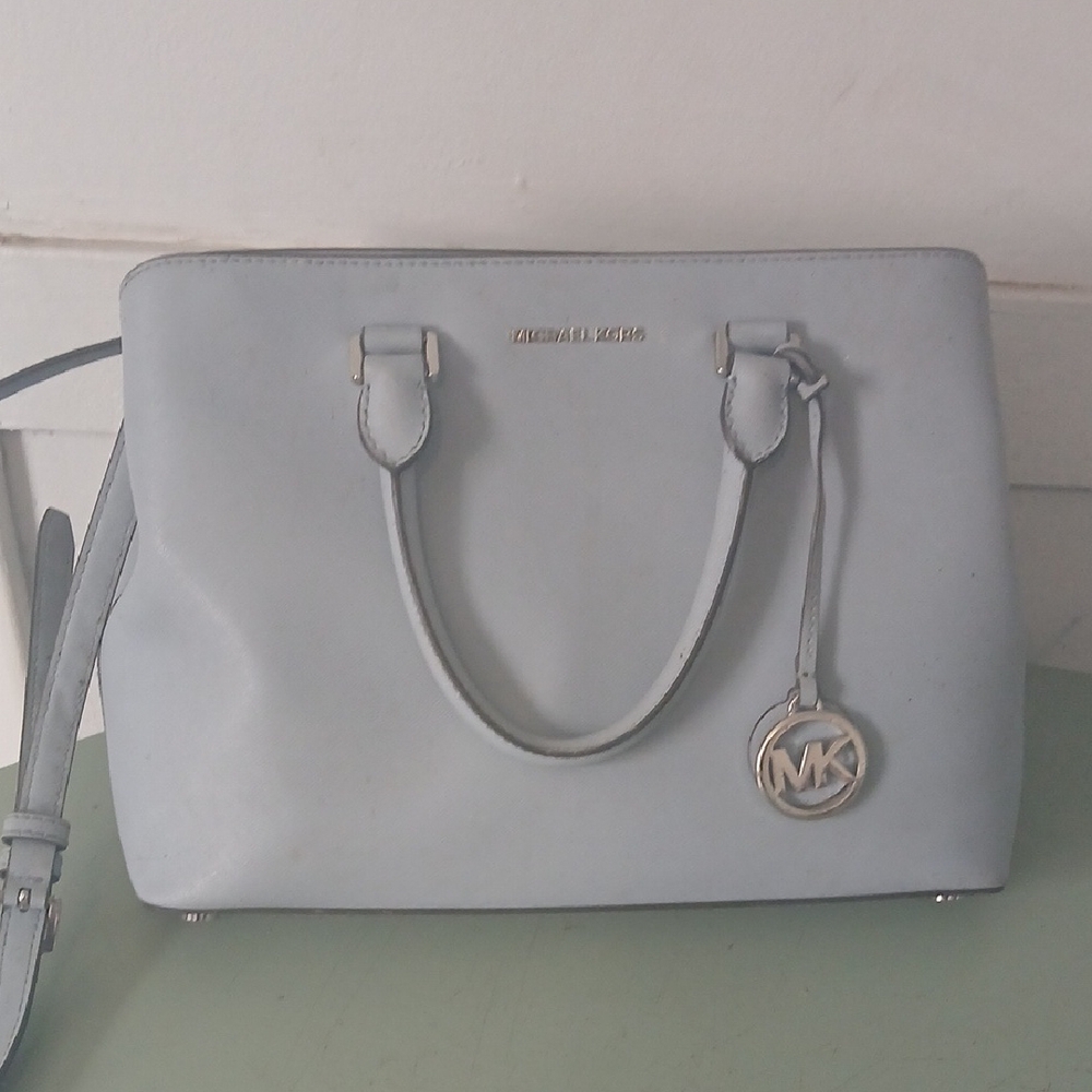 Michael Kors Light Blue Satchel Look Grey But I Promise Its A Baby Blue